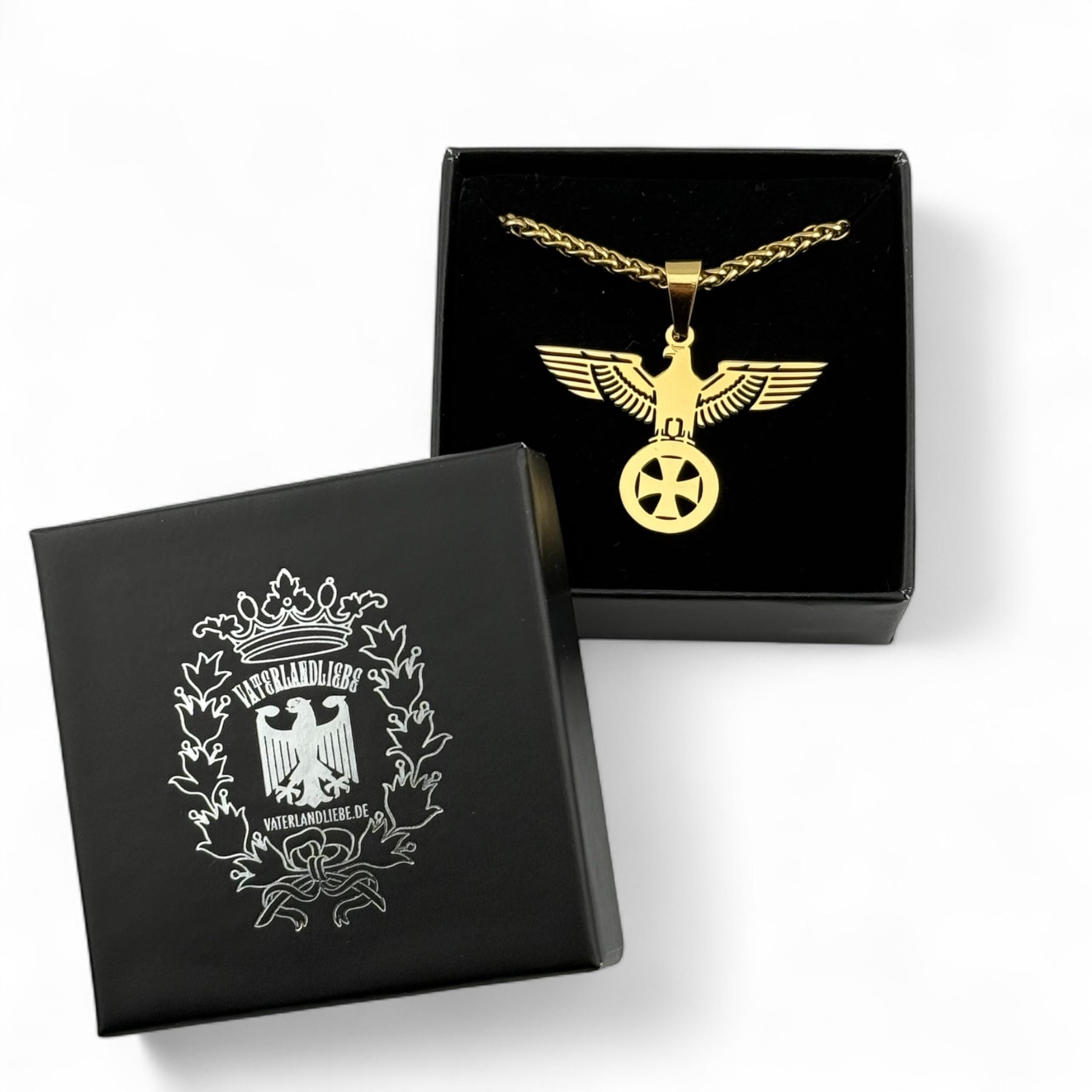 Reichsadler Kette mit Eisernen Kreuz vergoldet