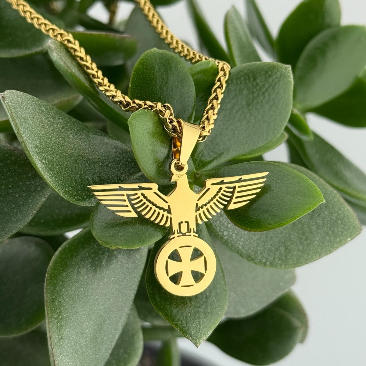 Reichsadler Kette mit Eisernen Kreuz vergoldet
