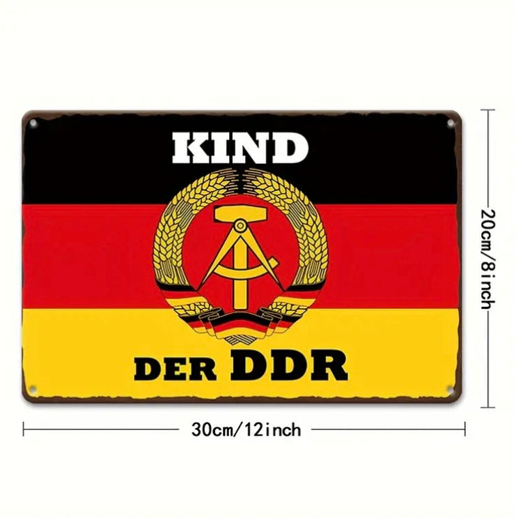 Kind Der DDR Aluminium Wandschild