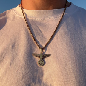 Reichsadler Kette mit Eisernen Kreuz vergoldet